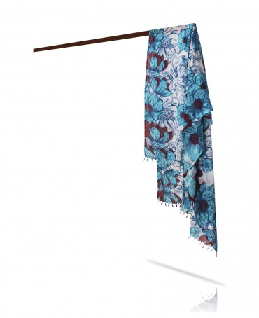 Палантин Женский W40-FLEUR.LINEARE/BLEU